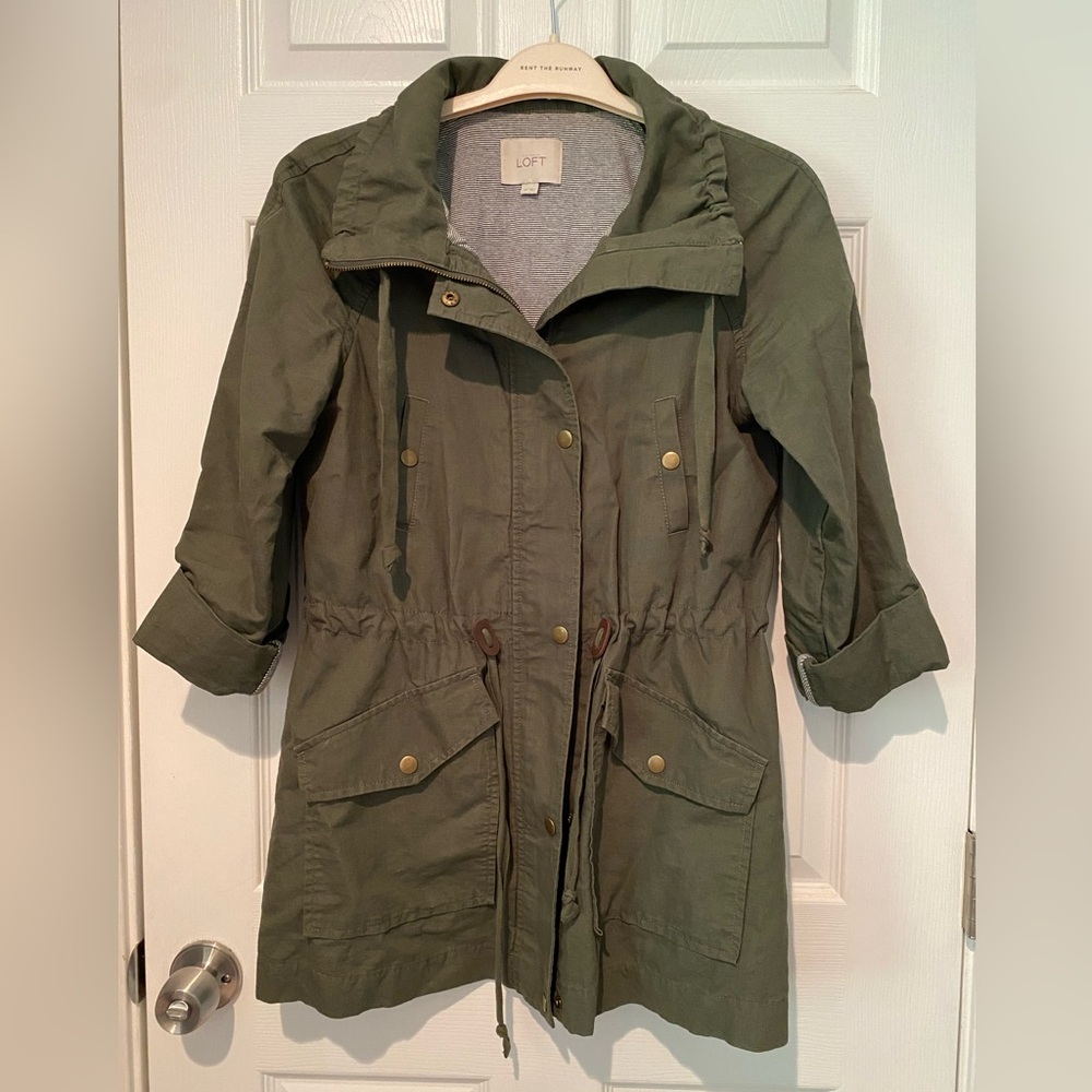 LOFT Army Green Utility Jacket, size XS, like new